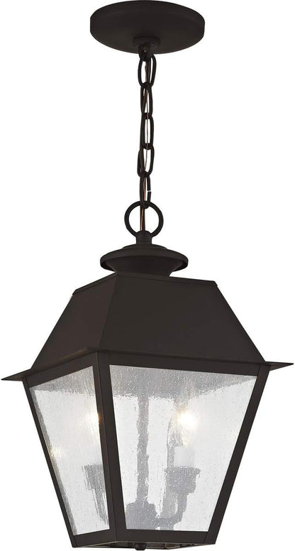 Livex Lighting 2167-07 Mansfield 2-Light Outdoor Hanging Lantern, Bronze