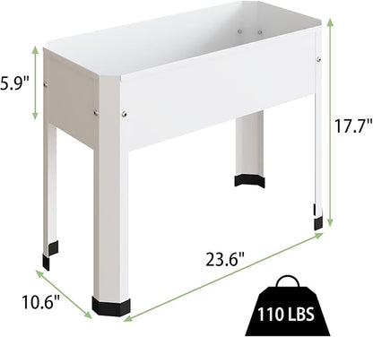 Raised Garden Bed with Detachable Legs Elevated Metal Planter Box for Growing Fresh Herbs Vegetables Flowers Succulents&Other Plants for Outdoor Backyard Patio Deck Balcony White S