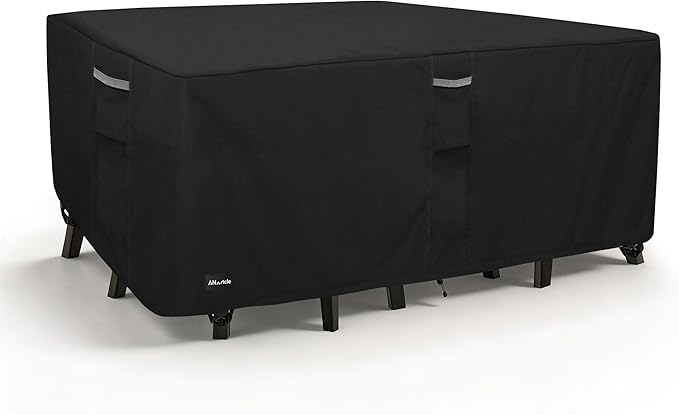 ANartcle Patio Furniture Covers 111L x 74W x 28H inch,600D Waterproof Heavy Duty Outdoor Furniture Covers,Outdoor Wicker Furniture Set with Swivel Patio Chairs General Purpose Furniture Cover,Black