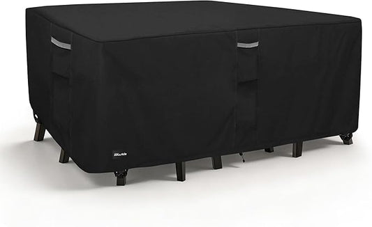 ANartcle Patio Furniture Covers 111L x 74W x 28H inch,600D Waterproof Heavy Duty Outdoor Furniture Covers,Outdoor Wicker Furniture Set with Swivel Patio Chairs General Purpose Furniture Cover,Black