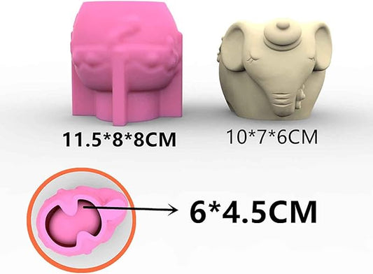 Grainrain Elephant Animal Mold DIY Candle Holder Plant Pot Silicone Resin Epoxy Concrete Plaster Mould (C167)