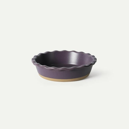 MORA Ceramic Pie Pan for Baking - 9 inch - Deep and Fluted Pie Dish for Old Fashion Apple Pie, Quiche, Pot Pies, Tart, etc - Modern Farmhouse Style Porcelain Ceramic Pie Plate - Nebula