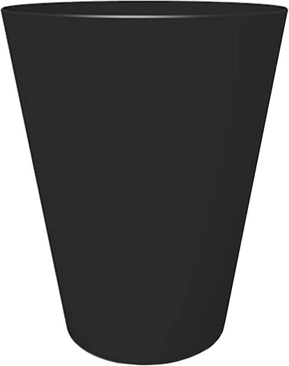 Bloem Tall Finley Tapered Round Planter: 14" - Black - Matte Textured Finish, 100% Recycled Plastic Pot, for Indoor and Outdoor Use, Gardening, 4 Gallon Capacity