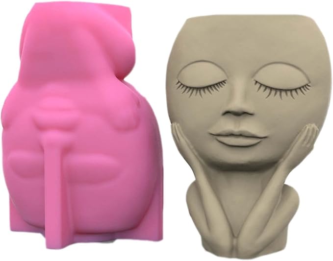 Baby Concrete Flower Pot Molds Succulent Planter Vase Silicone Molds Candle Pen Holder Mold Epoxy Resin Plaster Cement Clay Mould (C152)