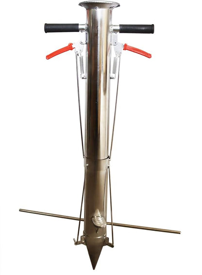 Seedling Transplanting Bulb Planter Tool Long Handle, Vegetable Young Plant Manual Plant Transplanter, Double Handle Stainless Steel Planting Garden Tools with Pedal for Garden, Greenhouse