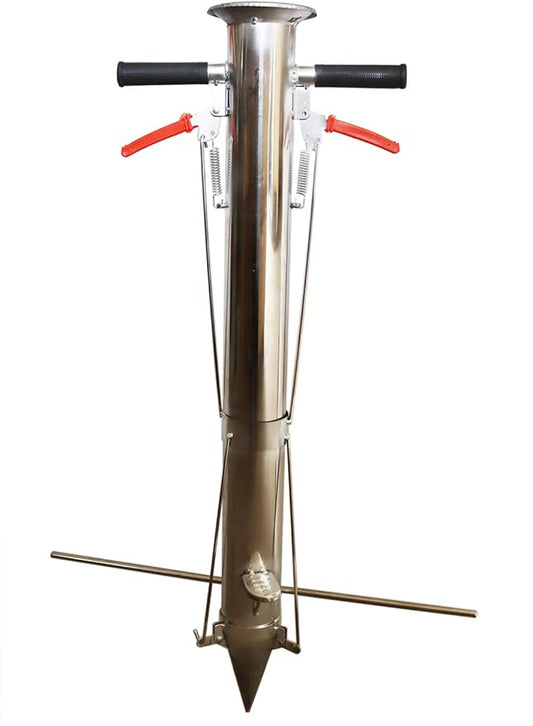 Seedling Transplanting Bulb Planter Tool Long Handle, Vegetable Young Plant Manual Plant Transplanter, Double Handle Stainless Steel Planting Garden Tools with Pedal for Garden, Greenhouse