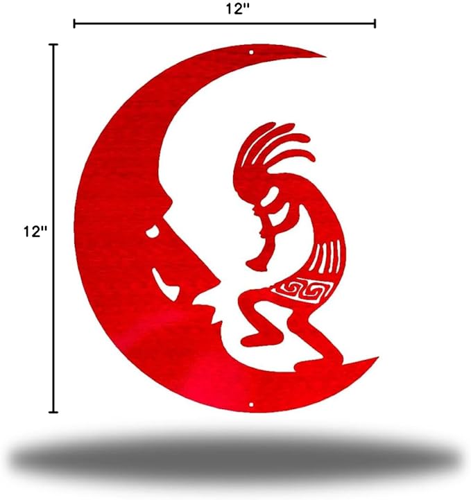 Riverside Designs Kokopelli Wall Art Steel Outdoor Decor | Heavy-Duty and Waterproof | Made in USA (Red, 12L x 9.5W)