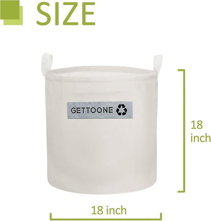 Collapsible Canvas Garden Bag 20 Gallon, Heavy Duty Reusable Lawn and Leaf Yard Waste Bag with 4 Handles, Tear-Resistant for Lawn Clippings, Storage, Moving