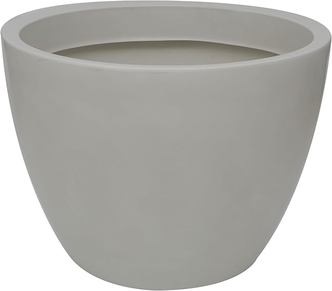 27.6" Wide Planter | Eco-Friendly Wide Planter for Indoor or Outdoor Deck/Porch | Durable All-Weather Use Modern Pot for Trees, Flowers, Plants - Marbled White