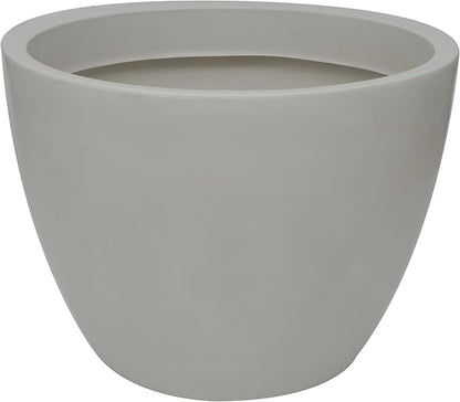 27.6" Wide Planter | Eco-Friendly Wide Planter for Indoor or Outdoor Deck/Porch | Durable All-Weather Use Modern Pot for Trees, Flowers, Plants - Marbled White