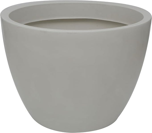 27.6" Wide Planter | Eco-Friendly Wide Planter for Indoor or Outdoor Deck/Porch | Durable All-Weather Use Modern Pot for Trees, Flowers, Plants - Marbled White