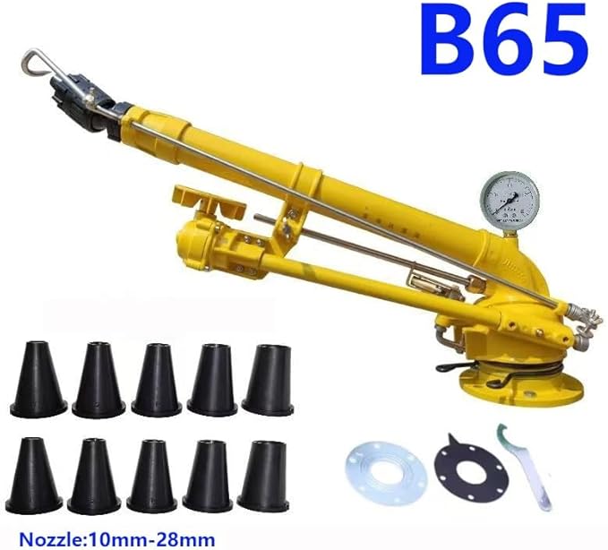 Farm Irrigation Sprinkler, 2" Impulse Impact Sprinkler with Replacement Nozzle & 1.2M Rack 360° Large-Area Watering Spray