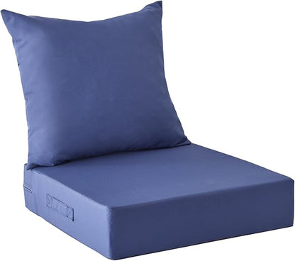 Outdoor Cushions for Patio Furniture,Outdoor Seat Cushion Set 24 x 24 x 4 Inch,Waterproof & Fade Resistant Outdoor Chair Cushions, Patio Chair Cushion, Navy Blue