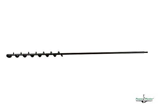 Power Planter Bulb Auger & Bedding Plant Tool - 2x48" Garden Auger Drill Bit with 1/2" Non-Slip Hex Drive, Hand-Welded Planting Auger Gardening Drill, Earth Auger Digging Tools, Up to 48" Deep