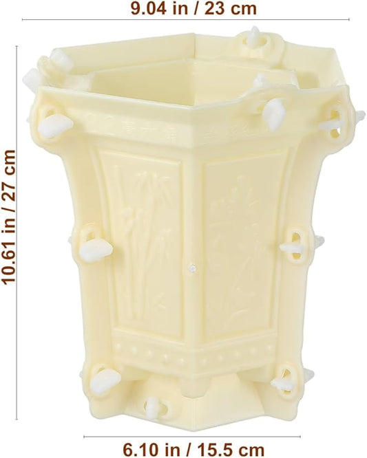 YARNOW DIY Hexagonal Concrete Planter Mold - Durable Thickened Plastic Flower Pot Mold for Crafting, Resin, and Cement Projects