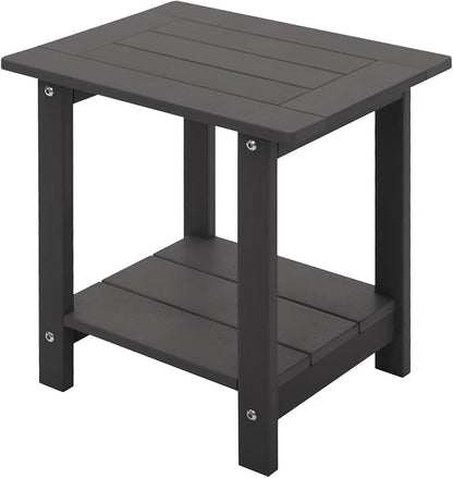 Meluvici Double Adirondack Side Table Weather Resistant, Outdoor Rectangular End Table for Adirondack Chair, Dark Brown