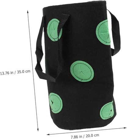 TOYANDONA 2pcs Vertical Hanging Strawberry Planting Bags 12-Pocket Non-Woven Fabric Planters for Outdoor Gardening, Vegetable and Tomato Nursery Grow Bags Multi-Hole Design