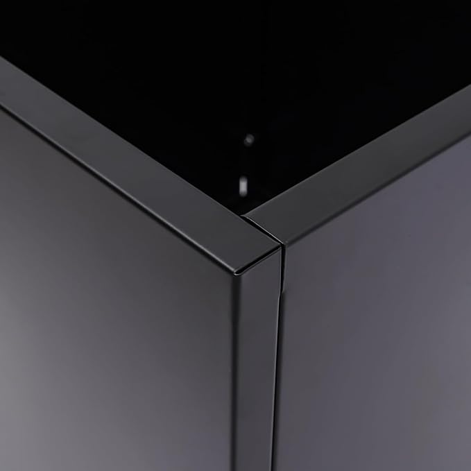 26Inch Steel Planter Box Metal Planter Large Tall Square Planters for Indoor Outdoor Plants, Heavy Duty Flower Pot for Patio, Yard, Garden (Black, 26" L x 26" W x 26" H)