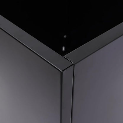 26Inch Steel Planter Box Metal Planter Large Tall Square Planters for Indoor Outdoor Plants, Heavy Duty Flower Pot for Patio, Yard, Garden (Black, 26" L x 26" W x 26" H)