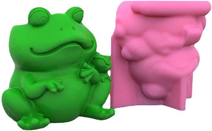 Grainrain Frog Silicone Mold for Concrete Flower Pots Creative Jewelry Pen Holder Container Mold for Resin Casting Plaster Clay Homemade Succulent Plant Pot Craft Home Decor (C172)