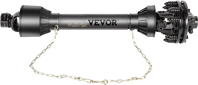 VEVOR PTO Shaft, 1-3/8" PTO Drive Shaft, 6 Spline Both Ends PTO Driveline Shaft, Series 5 Tractor PTO Shaft, 43"-57" Brush Hog PTO Shaft, Black PTO Shaft w/Slip Clutch for Bush Hog/Finish Mower