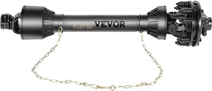 VEVOR PTO Shaft, 1-3/8" PTO Drive Shaft, 6 Spline Both Ends PTO Driveline Shaft, Series 5 Tractor PTO Shaft, 43"-57" Brush Hog PTO Shaft, Black PTO Shaft w/Slip Clutch for Bush Hog/Finish Mower