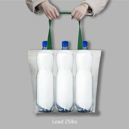 TOPDesign 2-Pack Canvas Tote Bags with Magnetic Snap, Reusable Grocery Shopping Bags, DIY Your Creative Designs