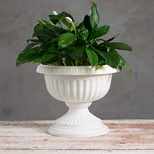 Grecian Urn Planter, White, 18-Inch