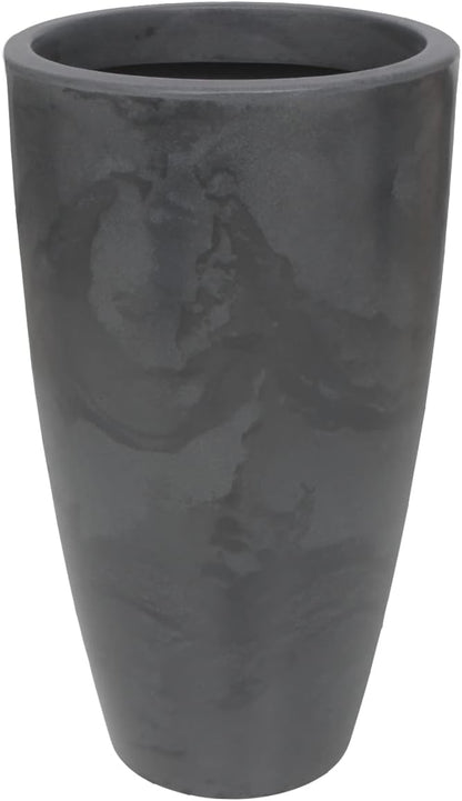 27.6" Tall Planter | Eco-Friendly, Durable, Lightweight | Indoor/Outdoor Use, All-Weather, Contemporary Design by Brazilian Artisans - Black