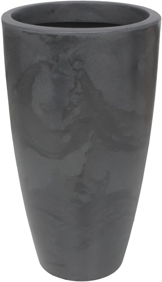27.6" Tall Planter | Eco-Friendly, Durable, Lightweight | Indoor/Outdoor Use, All-Weather, Contemporary Design by Brazilian Artisans - Black