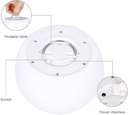 LED Globe Ball Light, Waterproof Rechargeable LED Bedside Table Lamp,Night Decorative Mood Light with 16 Color Change and 4 Flash Modes,Suits for Outdoor Indoor Decoration (15CM-Ball)