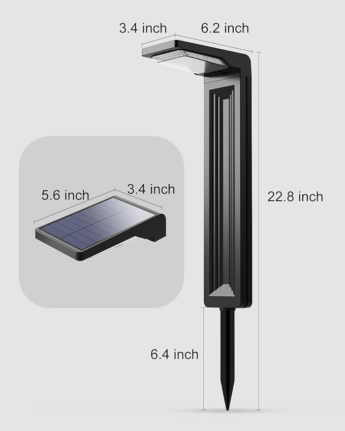 6 Pack Solar Powered Pathway Lights Outdoor Waterproof 30 LED Bright Walkway Landscape Lamp for Outside, Path, Driveway, Sidewalk, Yard, Lawn, Garden, Trail, Modern Design and 2 Modes (Cool White)