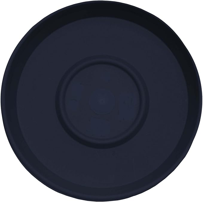 Bloem Terra Resin Saucer Tray: 4.75" Bottom Width - Navy Blue - Matte, Durable, Ribbed Bottom, Indoor and Outdoor, Fits 6" Terra Pots