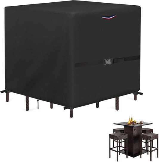 Outdoor Furniture Set Cover, Waterproof Patio Table Covers for 4 x 4 ft Outside Dining Table and Chairs Seating, Square Outdoor Cover - 54"L x 54"W x 28"H