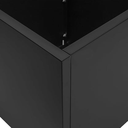 20Inch Steel Planter Box Metal Planter Large Tall Square Planters for Indoor Outdoor Plants, Heavy Duty Flower Pot for Patio, Yard, Garden (Black, 20" L x 20" W x 20" H)