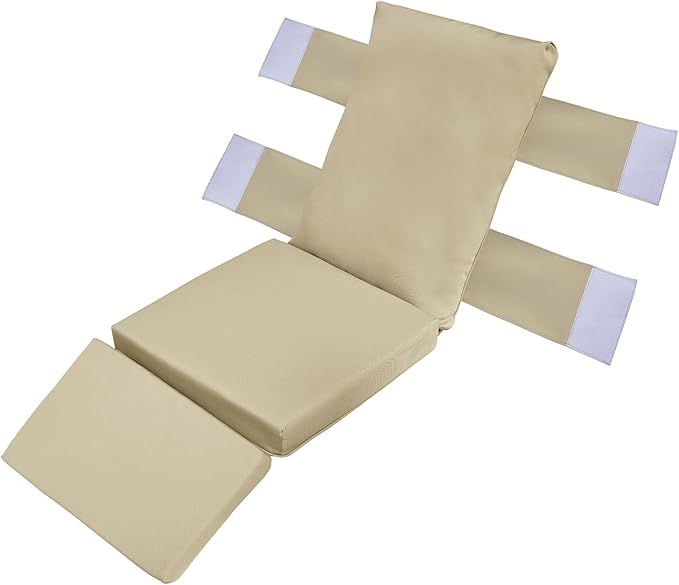 ATR ART TO REAL Outdoor Recliner Replacement Cushion, High Back Chair Cushions Patio Wicker Reclinning Chairs Seat Pad, Removable Cover, Waterproof, UV Resistant (Style B, Khaki)