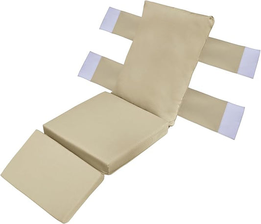 ATR ART TO REAL Outdoor Recliner Replacement Cushion, High Back Chair Cushions Patio Wicker Reclinning Chairs Seat Pad, Removable Cover, Waterproof, UV Resistant (Style B, Khaki)