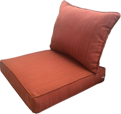 MEETHASUNY Outdoor Patio Furniture Replacement Cushions,25X25X5 Inch Deep Seat Chair Seat Back Cushion Set,All Weather Breathable Sectional Cushions for Patio Furniture Couch Loveseat,Brick Red