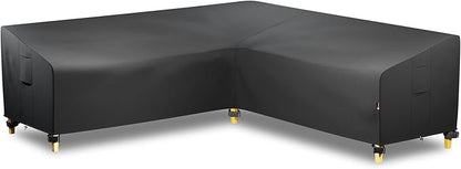 iBirdie Outdoor Sectional Cover fit 90 x 90 inch, 89 x 89, 88 x 88, 87 x 87 L-Shaped Patio Sofa Waterproof Weatherproof 600D Heavy Duty Garden Furniture Cover for Outside L Shape Couch