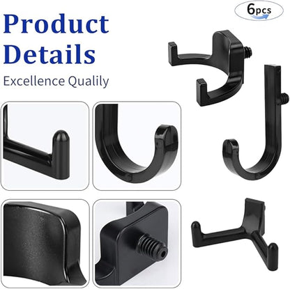 6Pcs Storage Shed Hooks, J/U/V Shapes Heavy Duty ABS Tool Organizers for Ladders, Garden Rakes & Bulk Tools, Compatible with Most Outdoor Storage Sheds