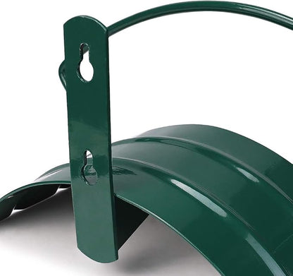 Eastrans Deluxe Wall Mount Garden Hose Hanger Duty Metal Hose Holder Easily Holds 125 3/4’’ Hose Solid Steel Extra Bracing Forest Green