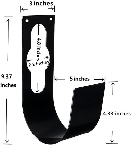Garden Hose Hanger Wall Mount Heavy Duty Hose Holder Hook for 150ft 100ft 75ft 50ft Expandable Hose (Large, Black)