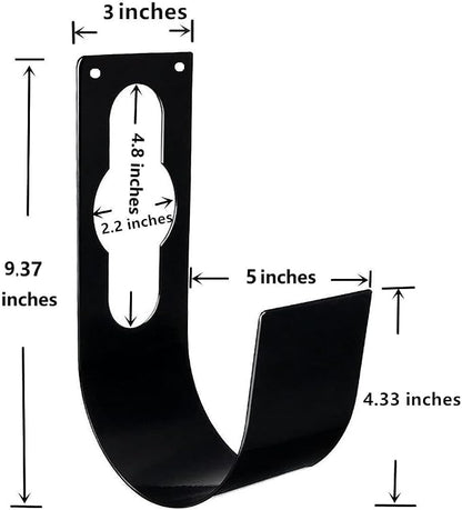 2 Pack Garden Hose Hanger Wall Mount Heavy Duty Hose Holder Hook Use for 150foot Hose (Large, Black)