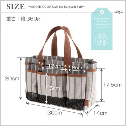 Sophie Conran Burgon & Ball Garden Tool Storage Bag with 8 Pockets, Grey