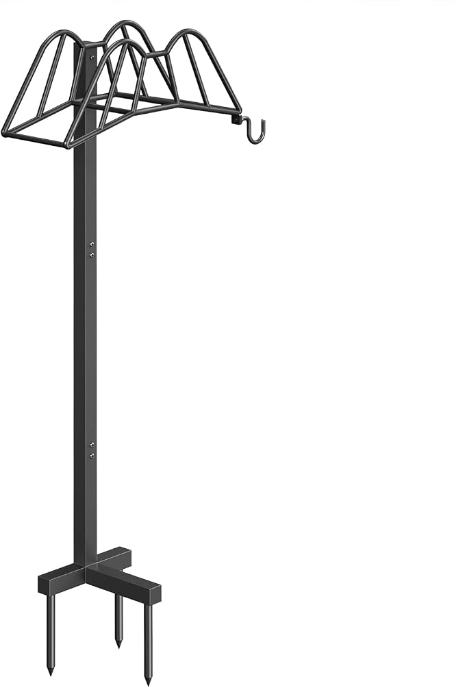 Wphold Garden Hose Holder Freestanding, Extra Thick Water Hose Stand, Heavy Duty Metal Garden Hose Storage,Garden Hose Reel, Water Hose Holders for Outside, Detachable Outdoor Hose Holder