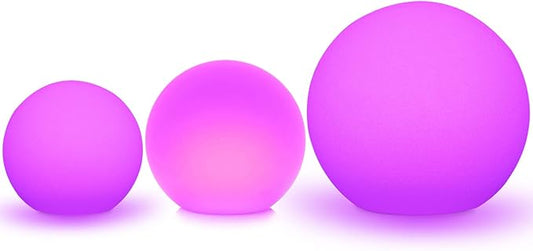 Mr.Go 10-inch, 12-inch and 16-inch LED Ball Light Bundle, Rechargeable, Remote Control, Dimmable 16 RGB Colors 4 Modes, Waterproof, Great as Night Light Mood Lamp Ambient Lighting Decorations