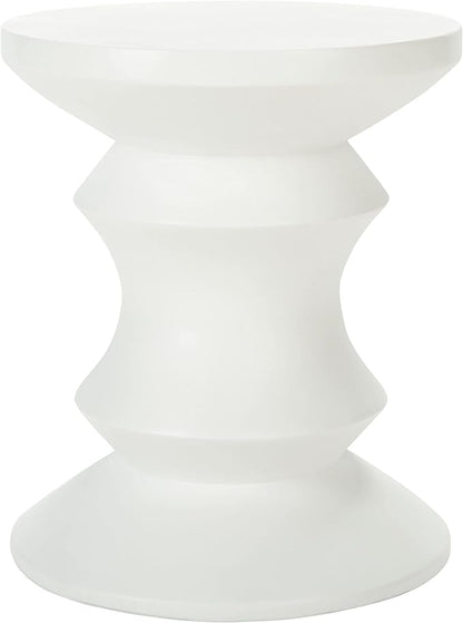 SAFAVIEH Outdoor Collection Katara Modern Ivory Concrete Accent Table (Fully Assembled) VNN1034B