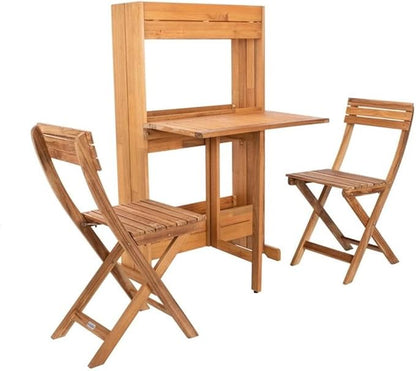 SAFAVIEH PAT7047A Outdoor Collection Barley Natural Flower Shelf 3-Piece Bistro Set