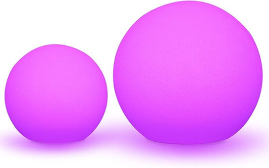 Mr.Go 6-inch LED Ball Light and 10-inch LED Globe Light Bundle, Rechargeable, Remote Control, Dimmable 16 RGB Colors 4 Modes, Waterproof, Great as Night Light Mood Lamp Ambient Lighting Decorations