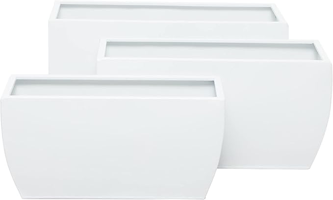 CosmoLiving by Cosmopolitan Metal Indoor Outdoor Planter, Set of 3 20", 18", 16"W, White